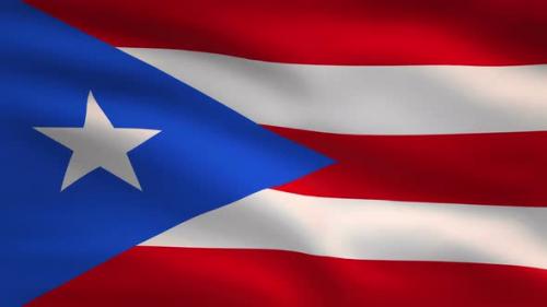 Videohive - Puerto Rico Windy Flag Background 4K - 34121145