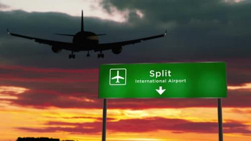 Videohive - Plane landing in Split Croatia airport - 34130562