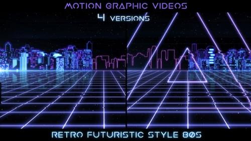 Videohive - Retro Futuristic Cyberpunk City - 34178609
