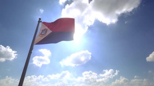 Videohive - Sint Maarten Flag (Netherlands) on a Flagpole V4 - 4K - 34240200