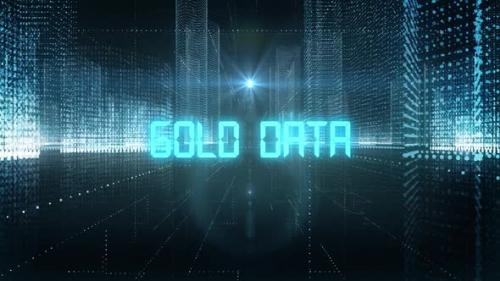 Videohive - Skyscrapers Digital City Tech Word Gold Data - 34242375