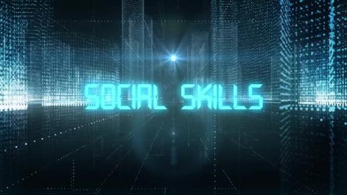 Videohive - Skyscrapers Digital City Tech Word Social Skills - 34242379