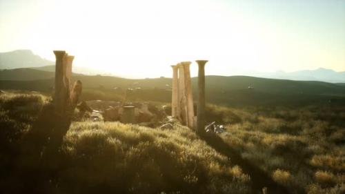 Videohive - Old Roman Temple Ruins at Sunset - 34249552