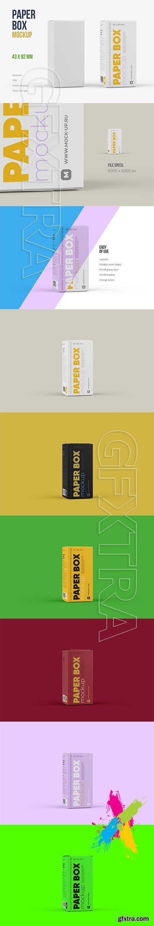 CreativeMarket - Paper Box Mockup 43x92mm 5740336