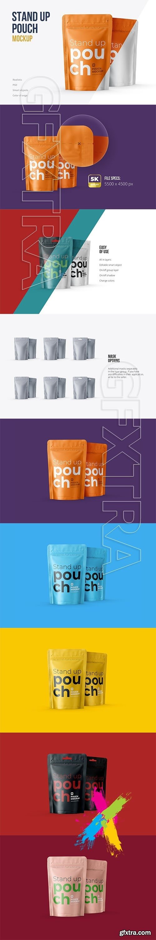 CreativeMarket - Stand Up Pouch Front and Half Side 5161150