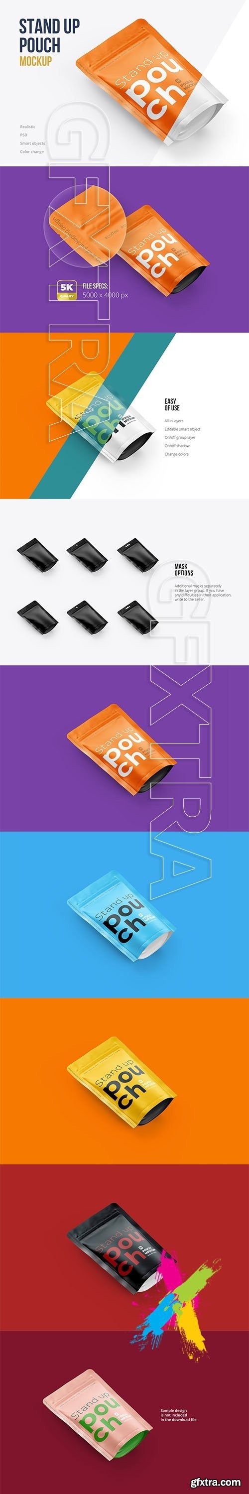 CreativeMarket - Stand Up Pouch Mockup Top Half Side 5142934