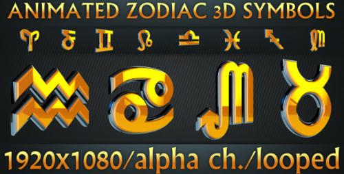 Videohive - Zodiac 3D Symbols Pack - 1473023