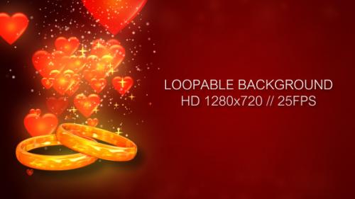 Videohive - Wedding Rings With Hearts - 3315231