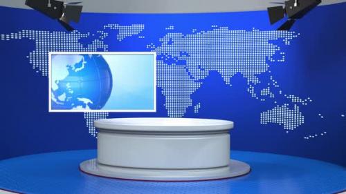 Videohive - 3D Virtual News Studio Background A50027 - 34249130