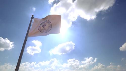 Videohive - Yonkers City Flag (New York) on a Flagpole V4 - 4K - 34249247