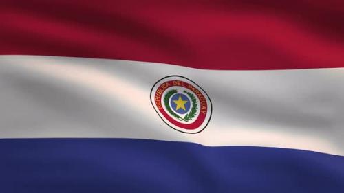 Videohive - Paraguay Windy Flag Background 4K - 34295013