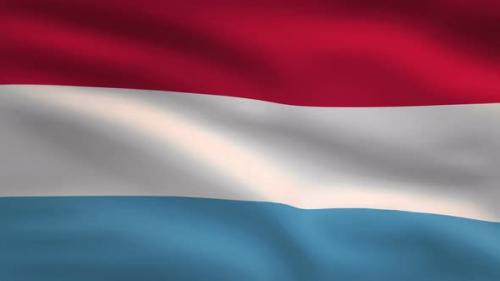 Videohive - Luxembourg Windy Flag Background 4K - 34295020