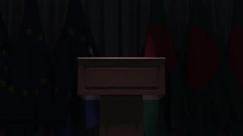 Videohive - Flags of Bangladesh and the EU at International Meeting - 34302249