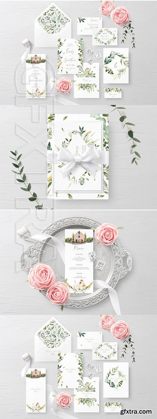CreativeMarket - Emily Wedding Cards 3595043