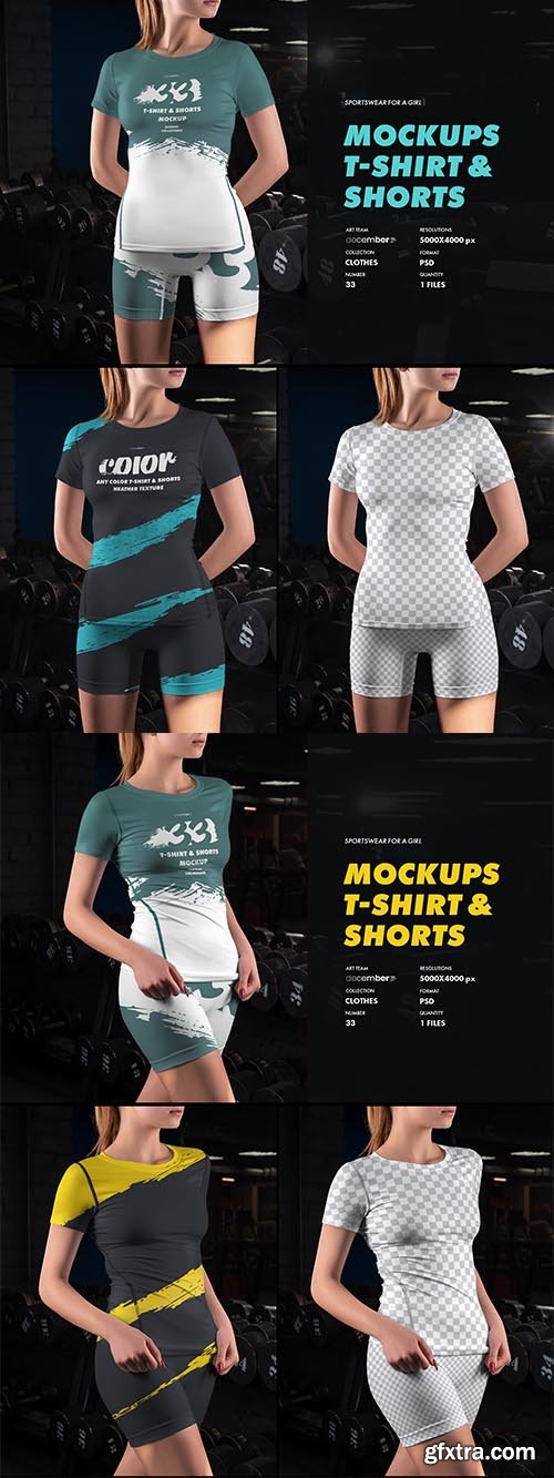 Sports tshirts and shorts mockups 2