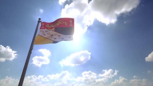 Videohive - Norfolk Council Banner of Arms Flag (UK) on a Flagpole V4 - 34320567