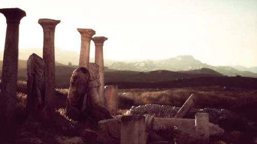 Videohive - Old Greek Temple Ruins at Sunset - 34328717