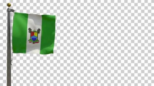 Videohive - Lagos City Flag (Nigeria) on Flagpole with Alpha Channel - 4K - 34336456