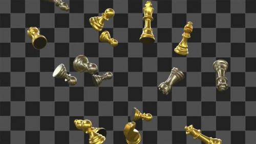 Videohive - Flying Chess Figures Loop - 33517263