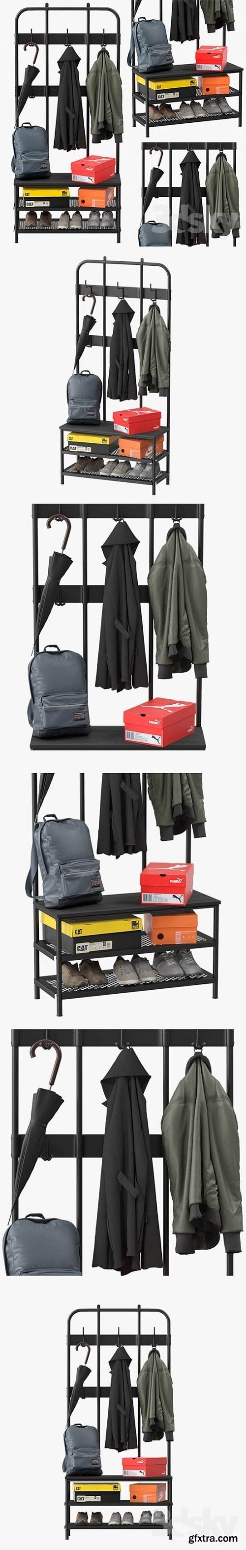 Ikea Pinnig Coat Rack 3d model