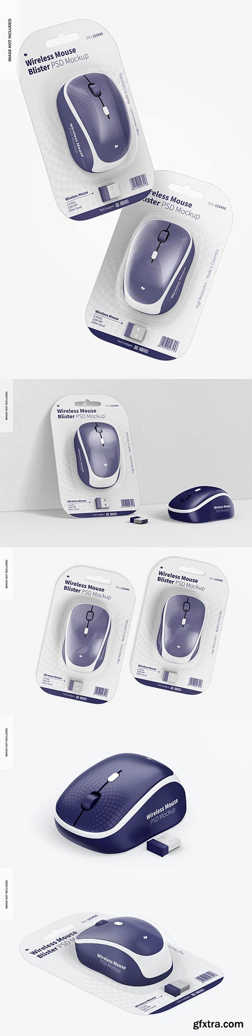 Wireless mouse blisters mockup