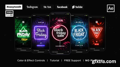 Videohive Black Friday | Neon Stories & Posts 34426932