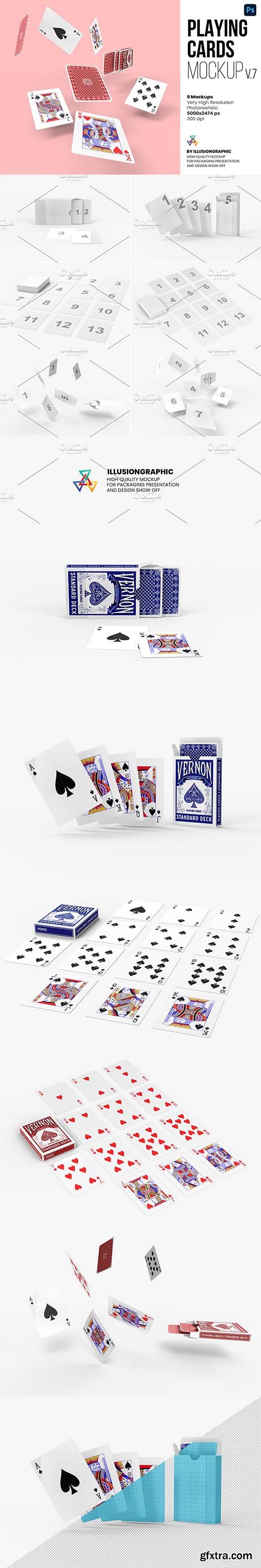 CreativeMarket - Playing Cards Mockup v.7 - 6 views 6465703