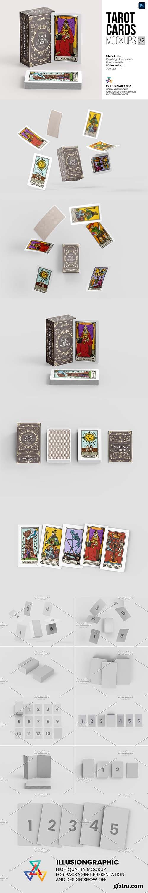 CreativeMarket - Tarot Cards Mockups v.2 - 9 views 6367436