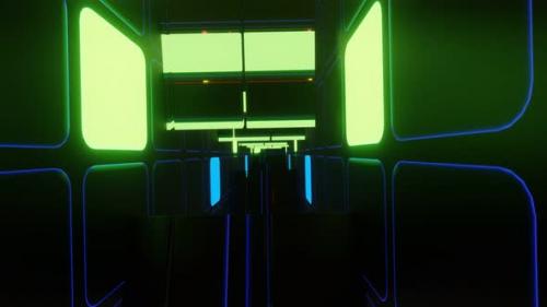 Videohive - VJ Loop Background Abstract Flashing Neon Tunnel - 34427691