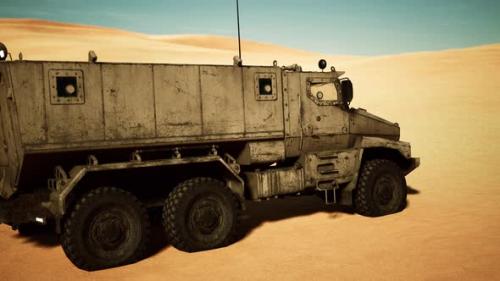 Videohive - Armoured Military Truck in Desert - 34449216