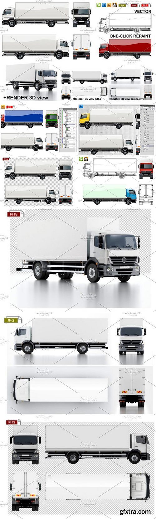CM - Delivery/cargo truck mockup pack 1084889