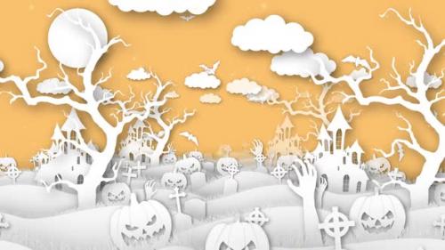 Videohive - Halloween Paper Forest - 34392950