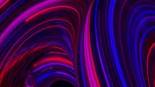 Videohive - Curved colorful neon lines in moving 3D substance - 34410967