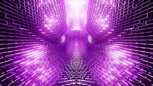 Videohive - Violet Rotated Purple Net Vertical Tunnel Vj Loop Background 4K - 34343837