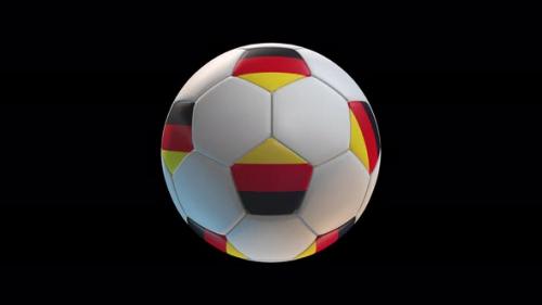 Videohive - Soccer ball with flag Germany, on black background loop alpha - 34344070