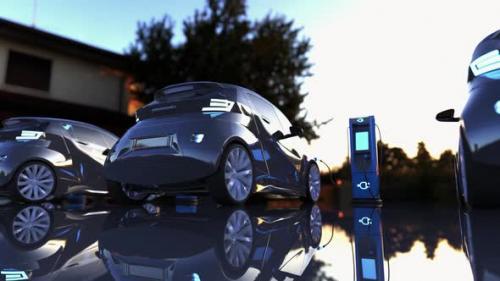 Videohive - Power supply for electric car charging. Electric cars charging station - 34344969