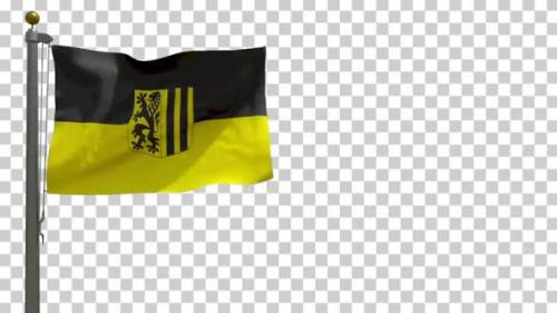 Videohive - Dresden City Flag (Germany) on Flagpole with Alpha Channel - 4K - 34344971