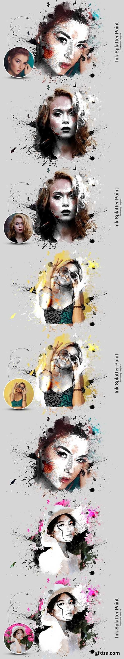 CreativeMarket - Ink Splatter Portrait Paint Effect 6377088