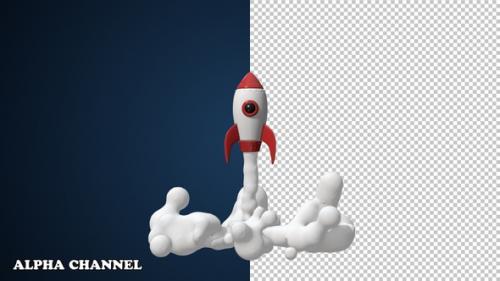 Videohive - Cartoon Rocket Landing - 34337454