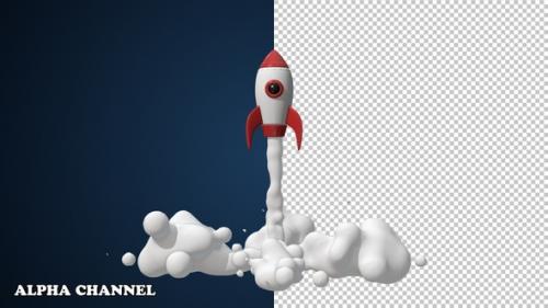 Videohive - Cartoon Rocket Launch - 34337460