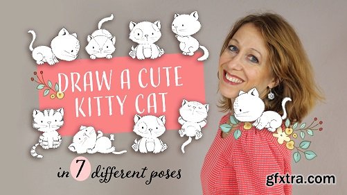 Drawing 7 cute cat poses