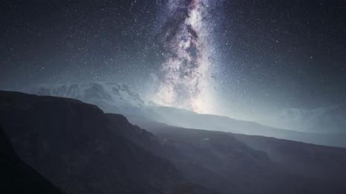 Videohive - Camera Follow the Milky Way Rotate in Mountains - 34340098
