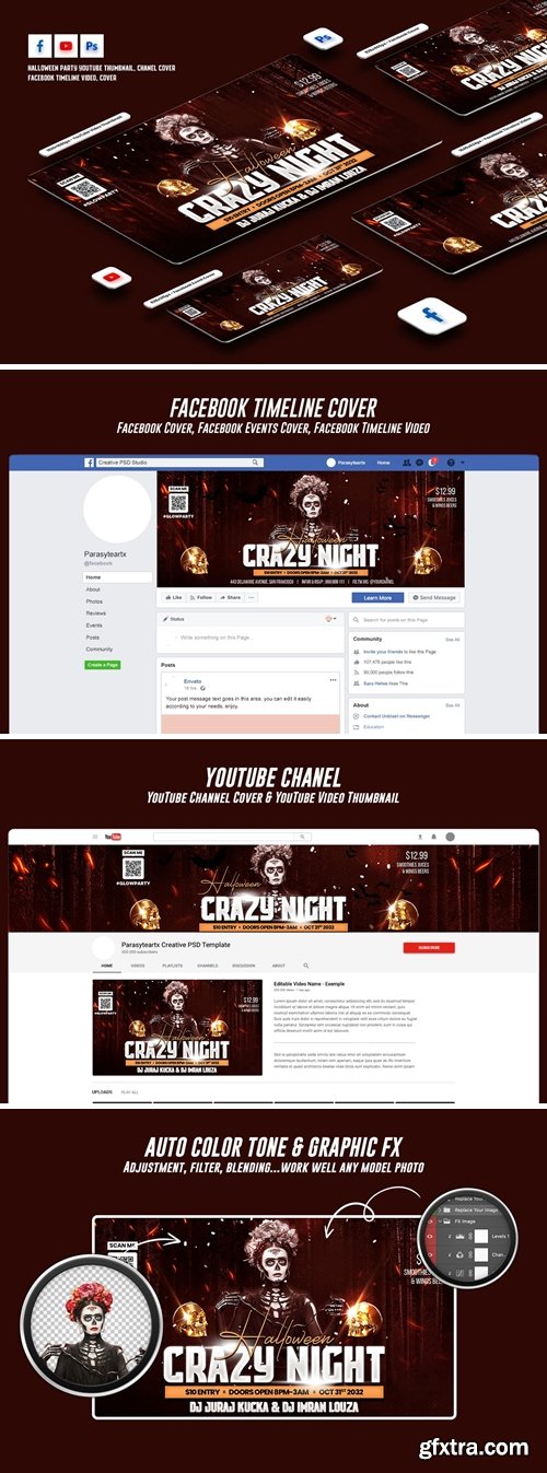 Halloween Party Youtube, Facebook Timeline Cover