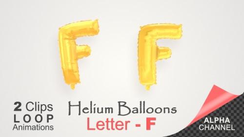 Videohive - Helium Gold Balloons With Letter – F - 34453896