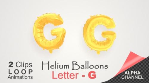 Videohive - Helium Gold Balloons With Letter – G - 34454759