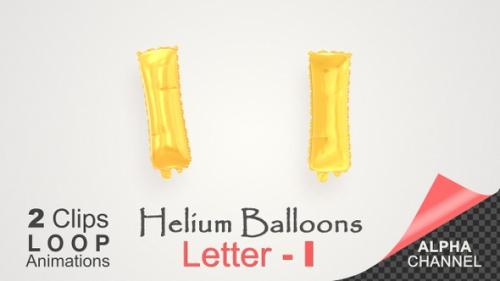 Videohive - Helium Gold Balloons With Letter – I - 34455190
