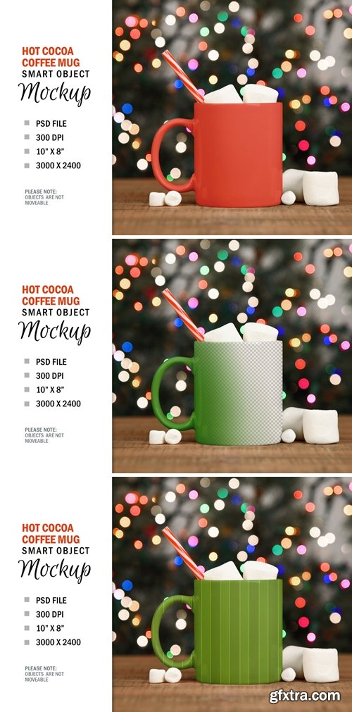 Christmas Cocoa Glass Cup Mockup Smart Object