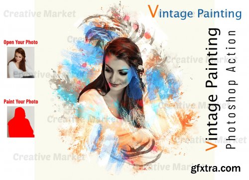 CreativeMarket - Vintage Painting Photoshop Action 6547993