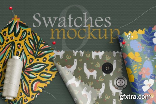 CreativeMarket - Fabric Swatches Mockup 6482265