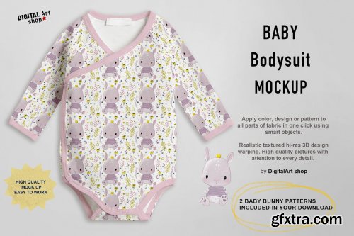 CreativeMarket - Baby Bodysuit Mock Up 6381141